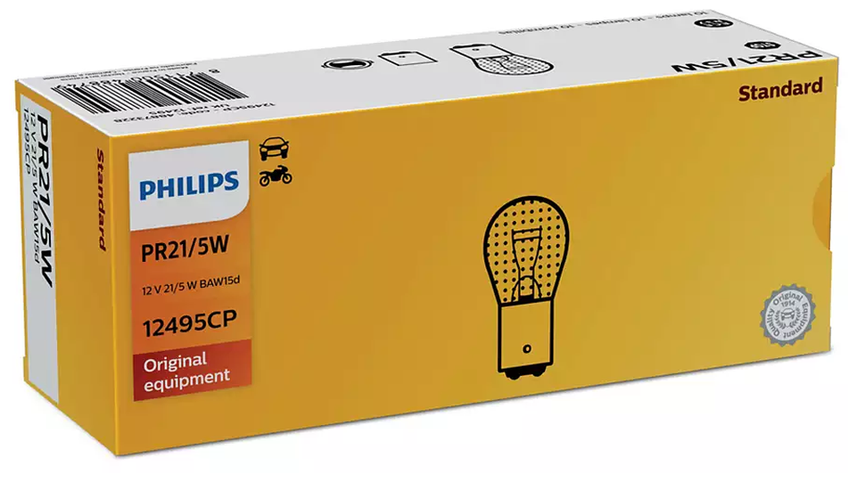 PHILIPS Лампа периферийная PR21/5W 12V 21/5W Коробка 1 шт. 12495CP