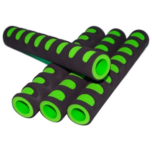 Неопреновые мягкие накладки грипсы GCsport зеленые, длина 21,5см - 4шт ТИП-2 (для велоруля, турника, инвентаря)
