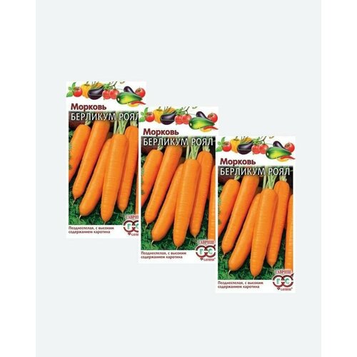 Семена Морковь Берликум Роял, 2,0г, Гавриш, Овощная коллекция(3 упаковки) семена морковь любимая 2 0г гавриш овощная коллекция 3 упаковки