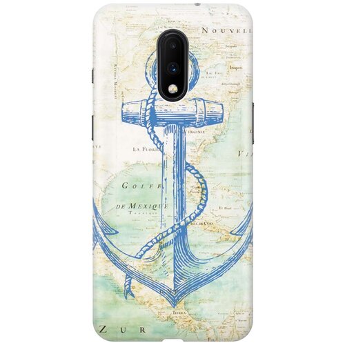 фото Re:paчехол - накладка artcolor для oneplus 7 с принтом "якорь на карте"
