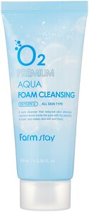 Farmstay пенка очищающая с кислородом O2 Premium Aqua Foam Cleansing, 100 мл, 100 г