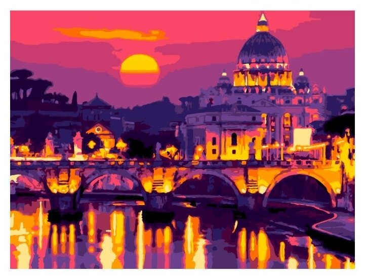 LORI Картина по номерам "Римский закат" (Ркн/ф-082)38x28.5см