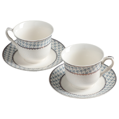 фото Доляна набор чайных пар болейн 4 предмета 220 мл белый