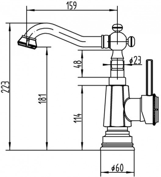 Смеситель для раковины ZORG A 310U-BR, античная бронза