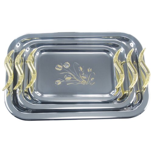 фото Набор подносов bohmann 6935bh, 3 шт тюльпаны