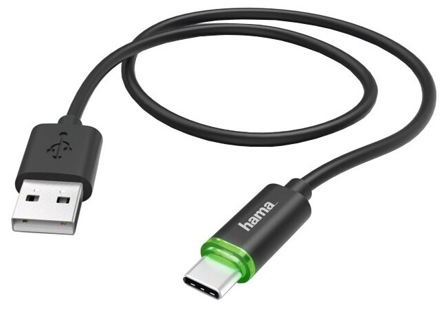 Кабель Hama 00178335 USB Type-C (m) USB A(m) 1м черный .