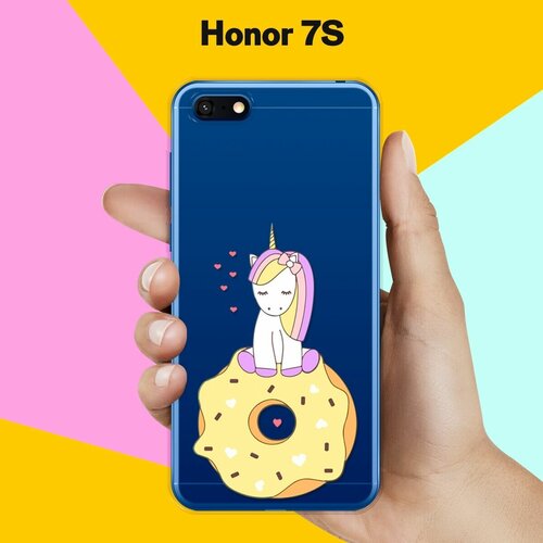 Силиконовый чехол Единорог на пончике на Honor 7S силиконовый чехол единорог на пончике на honor 8a pro