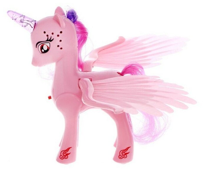 Музыкальная игрушка Единорог , со светом и звуком, машет крыльями, цвет розовый