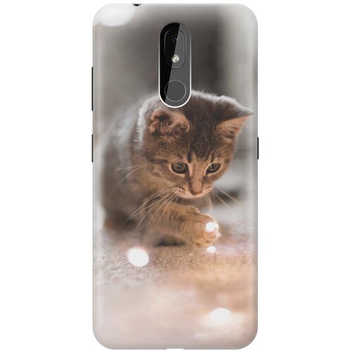фото Gosso ультратонкий силиконовый чехол-накладка для nokia 3.2 (2019) с принтом "котенок и свет"