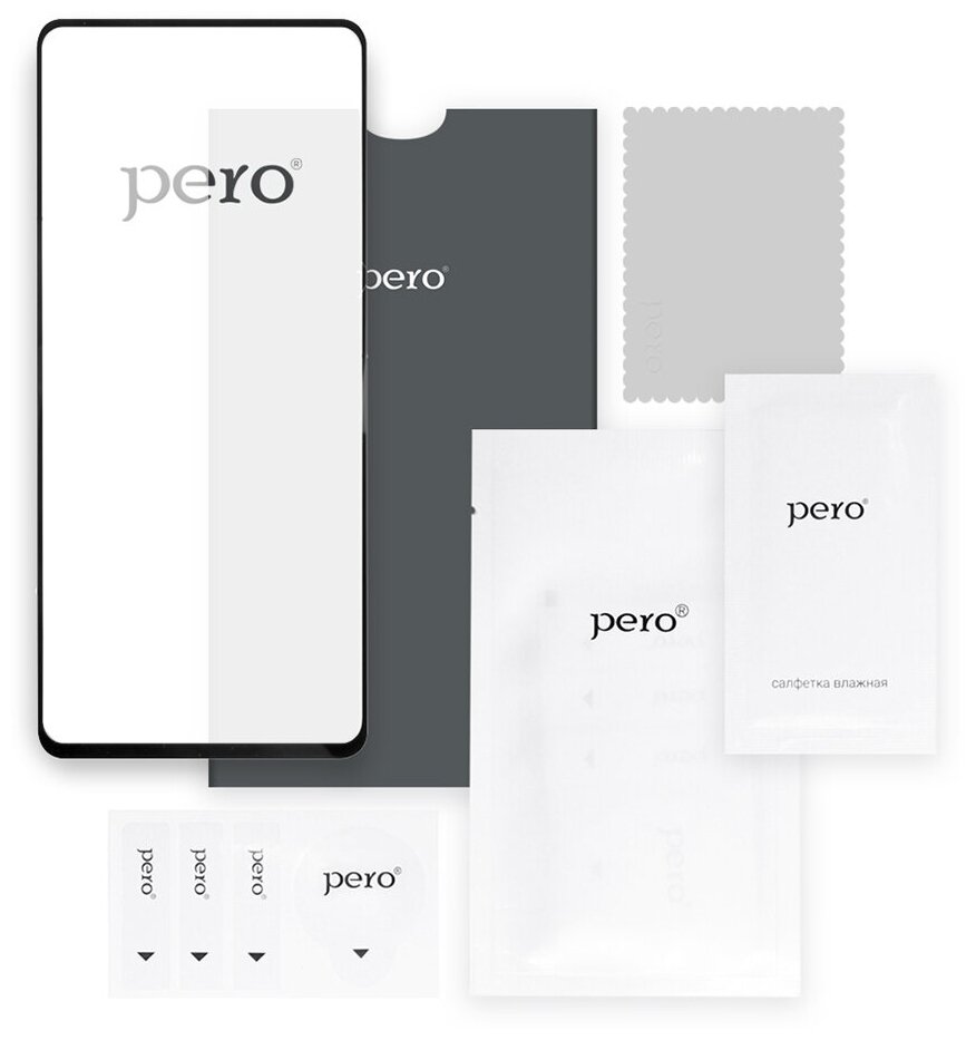 Защитное стекло PERO Full Glue для Samsung A72, черное - фото №2