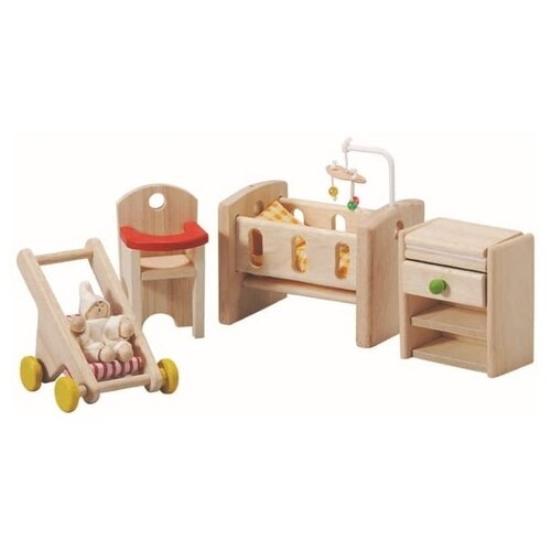 фото Набор plan toys "мебель для детской комнаты кукольного дома" (7329) plantoys