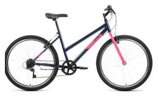 Велосипед ALTAIR MTB HT 26 low (26" 6 ск. рост. 15") 2022, темно-синий/розовый, IBK22AL26118