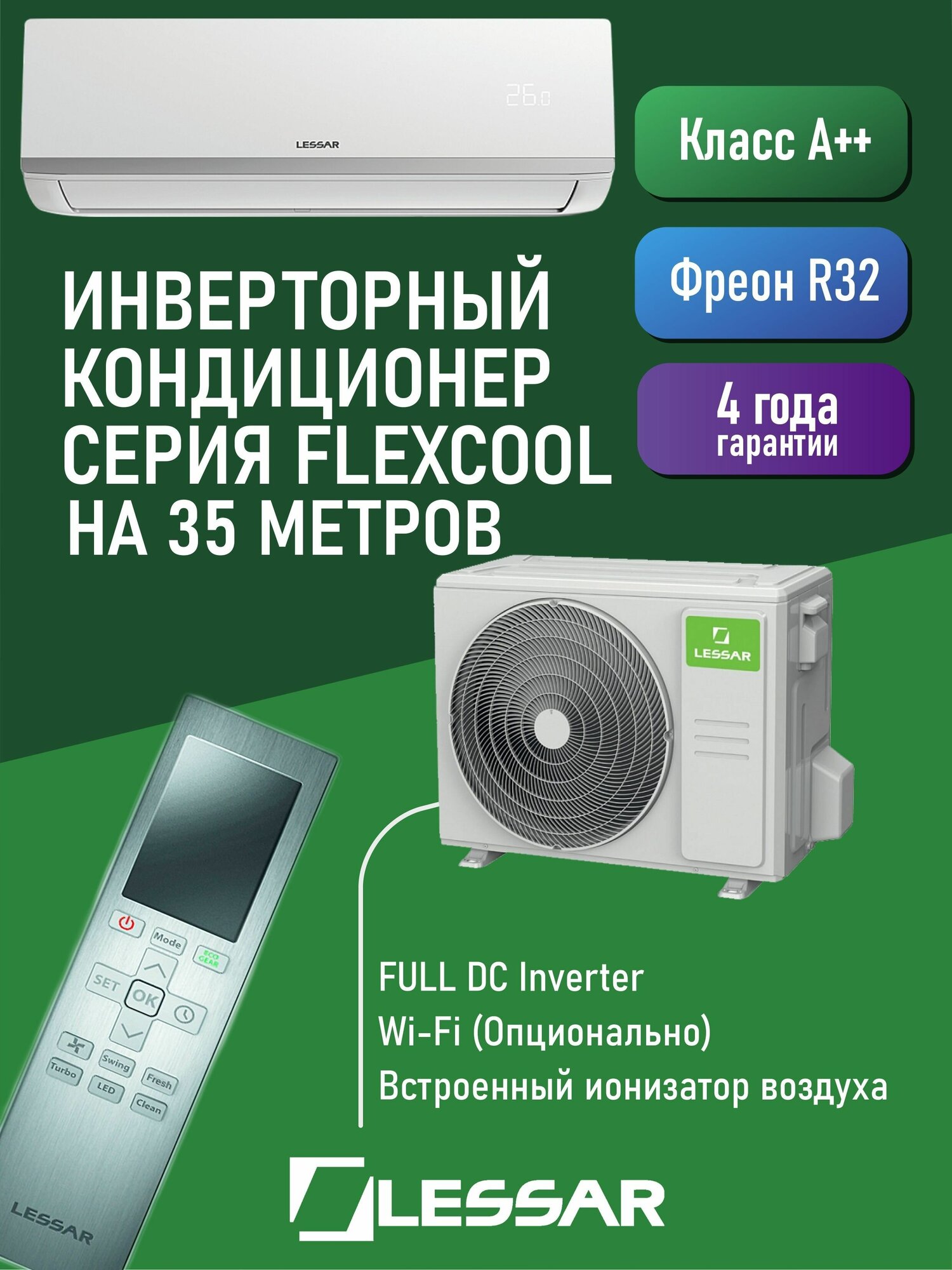 Настенный кондиционер Lessar - фото №4