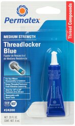 Фиксатор резьбовых соединений средней фиксации разъемный PERMATEX Threadlocker Blue 09178/19960/24200/24206/24240 синий 6 мл