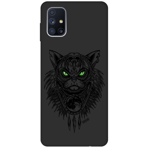 Ультратонкая защитная накладка Soft Touch для Samsung Galaxy M51 с принтом Shaman Cat черная ультратонкая защитная накладка soft touch для samsung galaxy a40 с принтом shaman cat черная