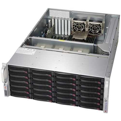 Сервер Supermicro SuperStorage 6049P-E1CR24H без процессора/без ОЗУ/без накопителей/количество отсеков 3.5 hot swap: 24/1 x 1200 Вт/LAN 10 Гбит/c процессоры intel процессор e5 2650l v3 intel 1800mhz