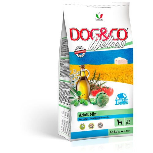 Wellness Dog&Co Adult Mini корм для взрослых собак малых пород Рыба и рис, 2,5 кг.