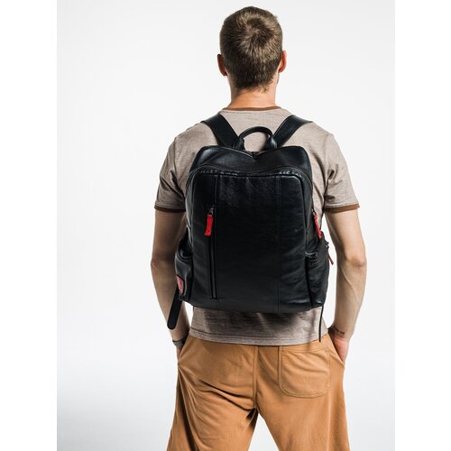 фото Рюкзак для документов натуральная кожа ручная работа "стефан" (черный) студия эклектикарт