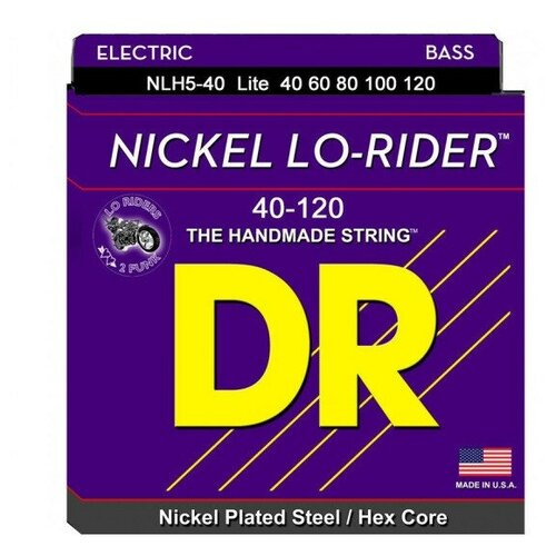 dr nlh5 40 nickel lo rider струны для 5 струнной бас гитары никель 40 120 DR NLH5-40 NICKEL LO-RIDER струны для 5-струнной бас-гитары никель 40 120