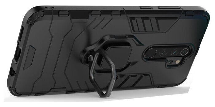 Противоударный чехол с кольцом Panther Case для Xiaomi Redmi Note 8 Pro черный