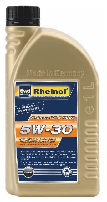 Синтетическое моторное масло Rheinol Primus GF5 Plus 5W-30