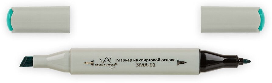 Маркер "VISTA-ARTISTA" Style на спиртовой основе SMA-01 0.7 мм - 7 мм перо круглое/скошенное G383 балтийский зеленый/Blatic