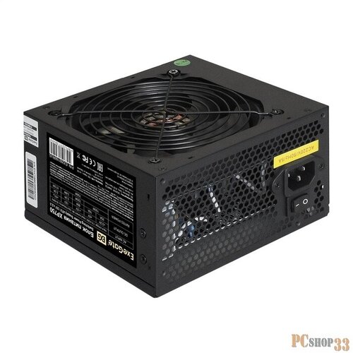 Блок питания 750W ExeGate XP750 ATX PC 12cm fan 24pin 44pin 2xPCI-E 3xSATA 3xIDE black кабель 220V в комплекте 5010₽