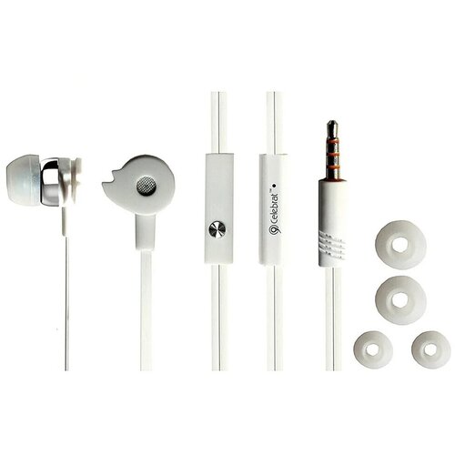 Наушники внутриканальные Celebrat D1 микрофон кнопка ответа кабель 12м цвет белый 27700₽