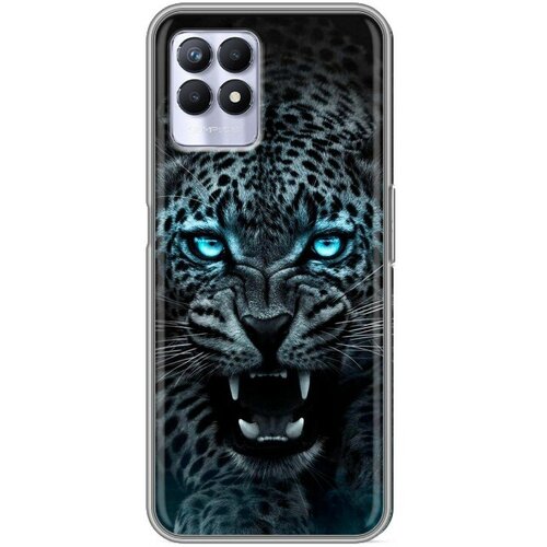 Дизайнерский силиконовый чехол для Реалми 8i / Realme 8i Темный леопард