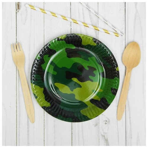 Тарелка бумажная Камуфляж 17 см 6 шт 446₽