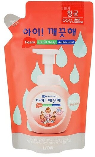 LION Жидкое пенное мыло для рук с экстр Ai kekute Foaming handsoap Peach (Moisturising) 200ml refill