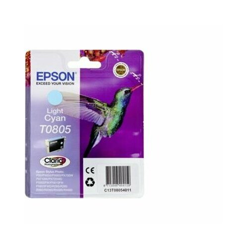 Картридж Epson C13T08054011, 330 стр, светло-голубой