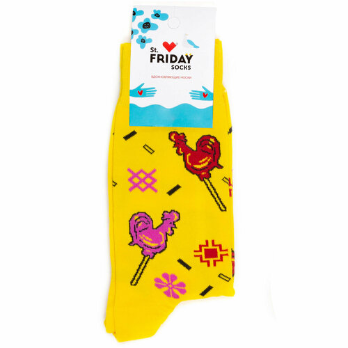 фото Носки st. friday, размер 34-37, розовый, желтый, красный