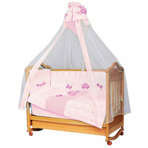Комплект для детской кроватки МамаШила Моя машина (розовый, 7 предметов) 10504