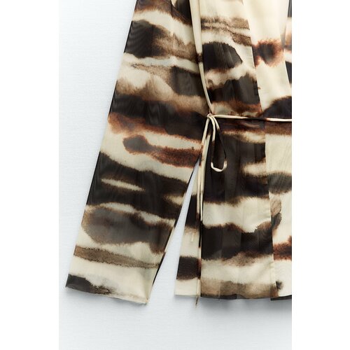 Топ Zara, размер M, коричневый, бежевый