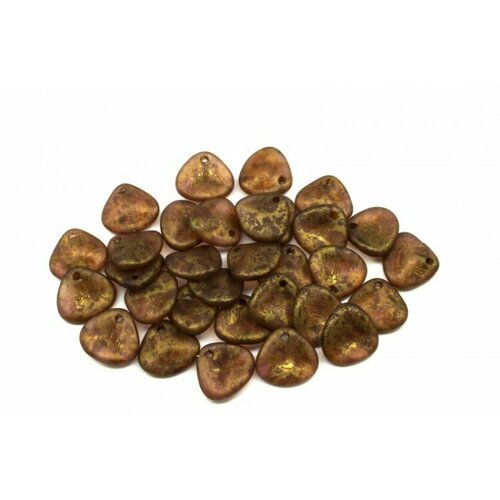 Бусины Rose Petal beads 8мм, отверстие 0,5мм, цвет 70120/84100/15696 дымчатый топаз/золото матовый, 734-012, около 10г (около 50шт)