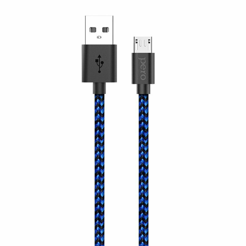 Кабель USB PERO DC-04 micro-USB, 2А, 2м, Blue-black, 1598872