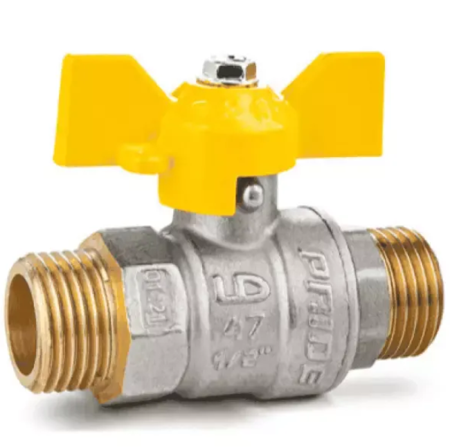 фото Кран шаровой латунный LD Pride 47.25 (25мм - 1") Н-Н. Бабочка [GAS]