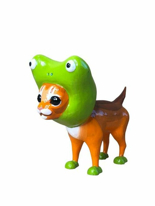 Кот в костюме лягушки / Не мягкая игрушка cat frog ребенку