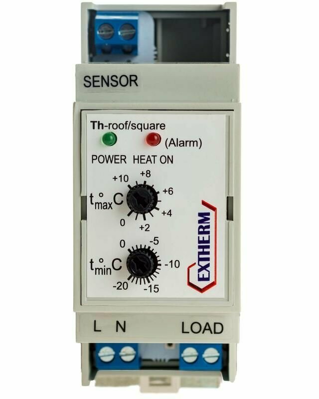 Термостат механический 16А для систем антиобледенения на DIN-рейку EXTHERM Th-roof - фотография № 2