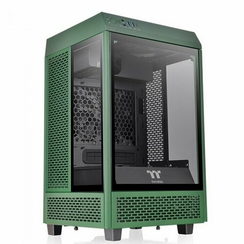 Корпус Thermaltake The Tower 100 Racing Green черный без БП miniITX 1x120mm 3x140mm 2xUSB3.0 audio bott PSU