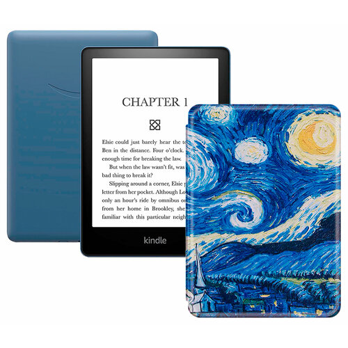 Электронная книга Amazon Kindle PaperWhite 2021 16Gb Ad-Supported Denim с обложкой ReaderONE PaperWhite 2021 Van Gogh