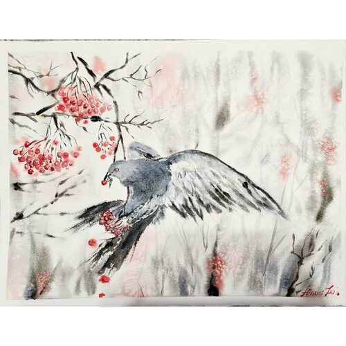 Картина Птицы и рябина