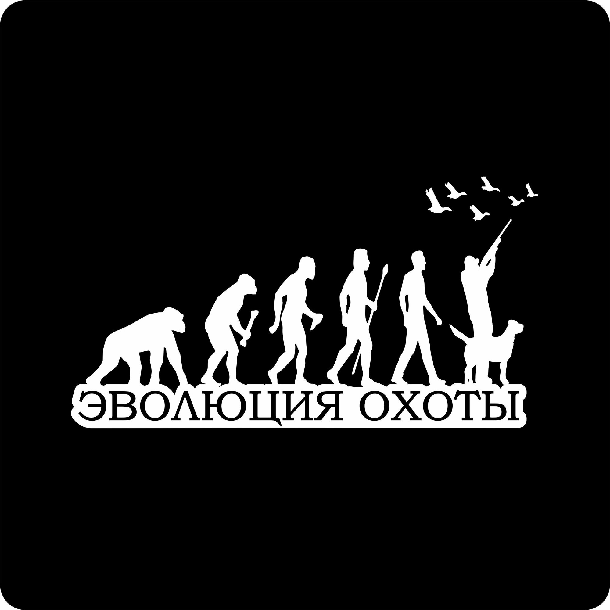 Наклейки на авто стикеры "Эволюция охоты" 20х11 см.