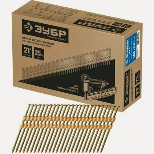 Изображение товара Реечные гвозди рифленые Зубр РГР-21 90 мм 21°. 2000 шт. 305392-90