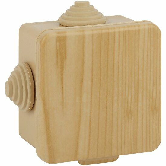 Коробка распаячная Эра ОП КОР 65х65х50мм с гермовводами 4 вх. IP54 сосна, Б0043227