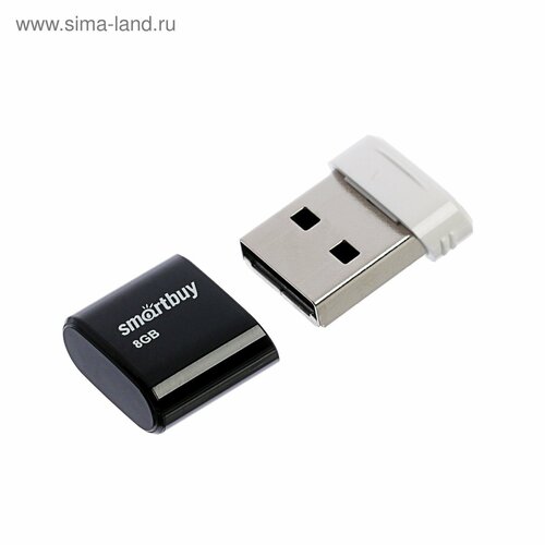 Флешка Lara, 8 Гб, USB2.0, чт до 25 Мб/с, зап до 15 Мб/с, черная