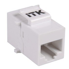 CS7-1C5EU ITK Проходной адаптер кат.5E UTP, IDC Dual, тип Keystone Jack, белый Упаковка (20 шт.) IEK - фото №1