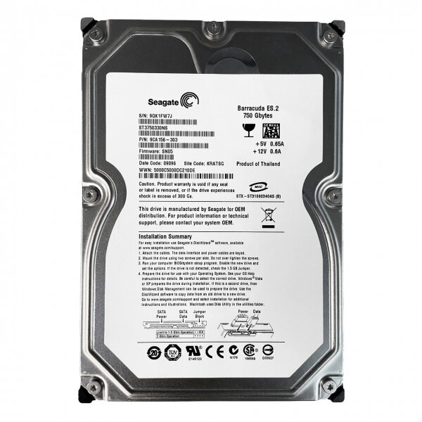 Жесткий диск Seagate ST3750330NS 750Gb SATAII 3,5" HDD