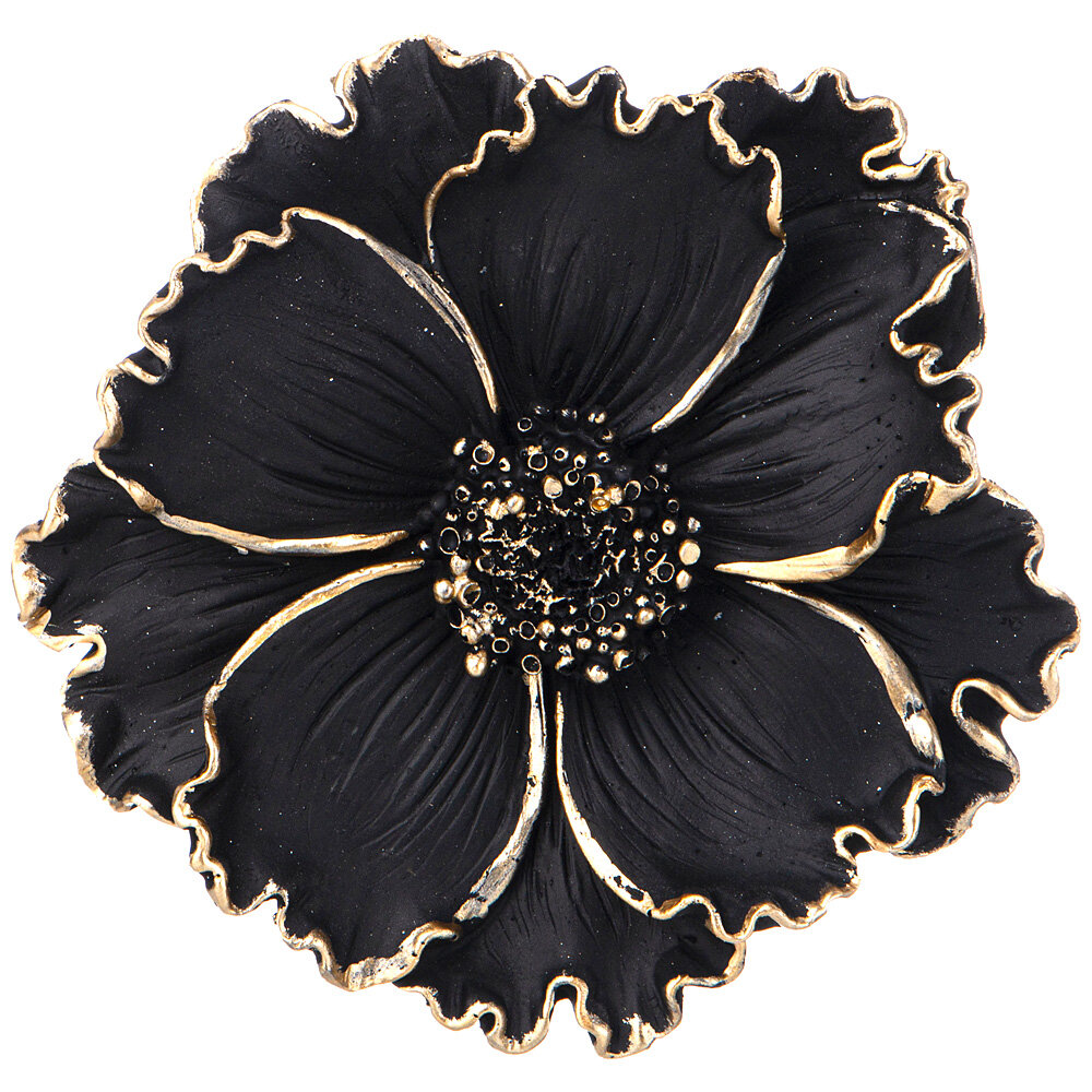 Панно настенное Lefard Flower 15х15х4.6см, черный, полирезин